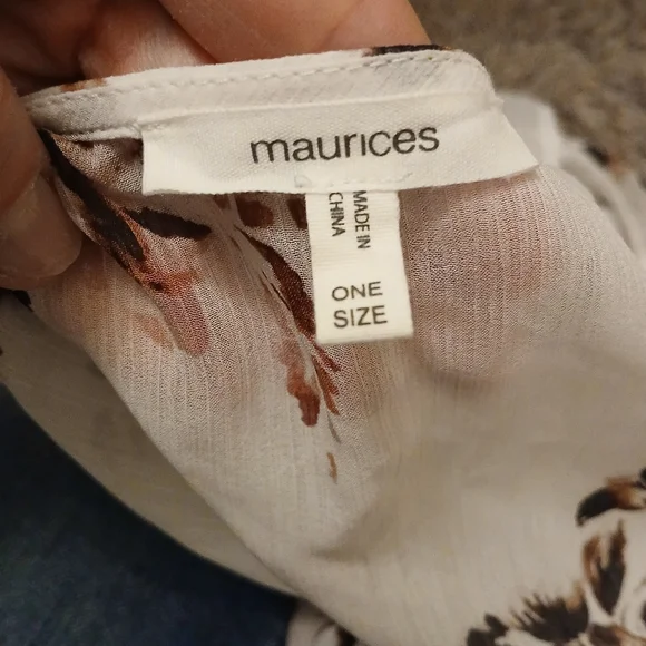 Maurices Brown Floral Kimono Blouse - Picture 2 of 2